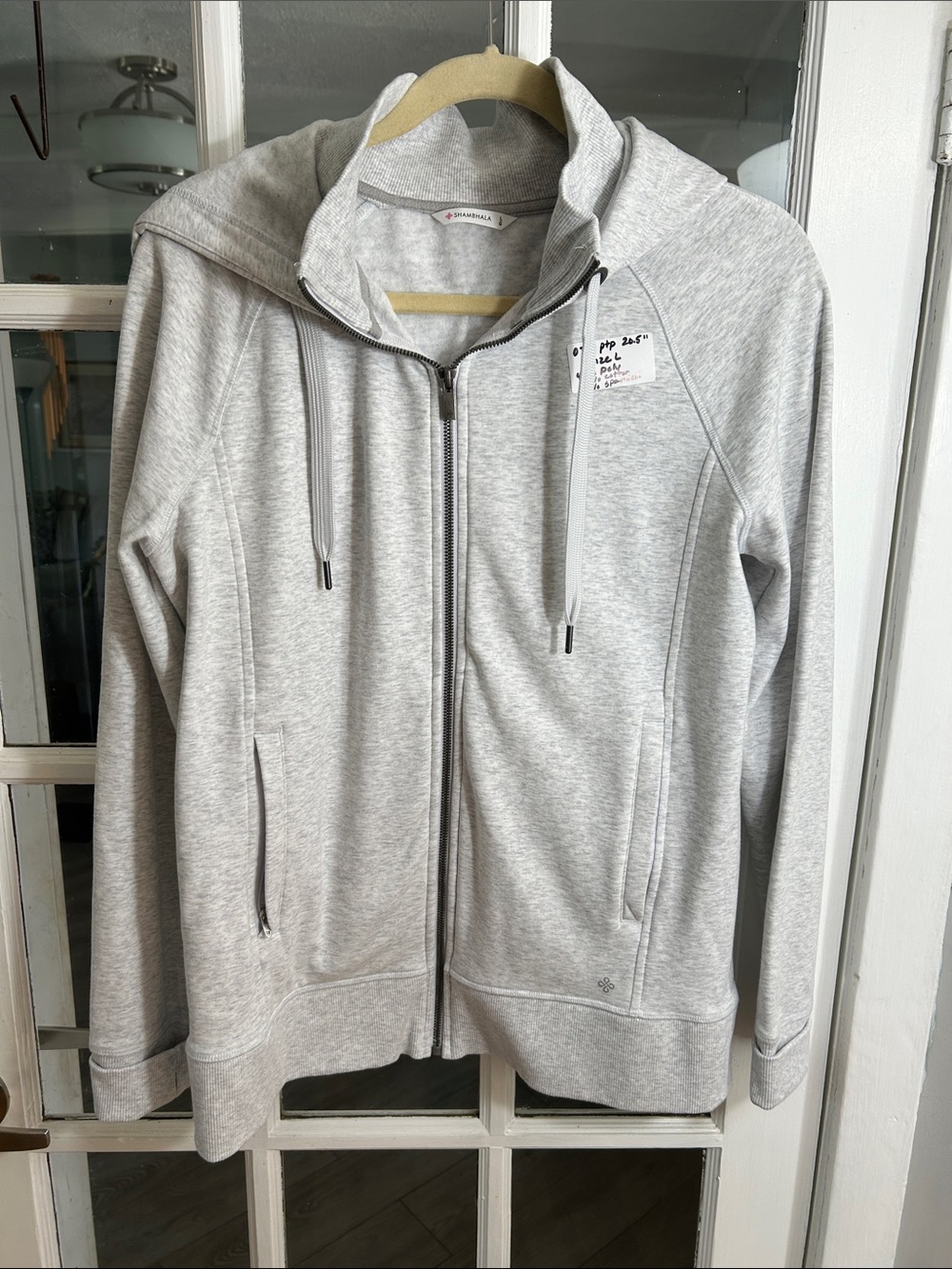O70.   Light Gray Full-Zip Hoodie Jacket - Shambhala